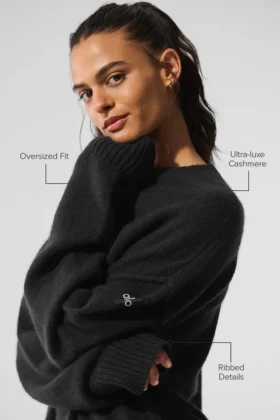 Unisex Wool Cashmere New Class Crewneck Sweater – Black