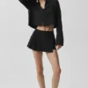 Cropped Unmatched Long Sleeve - Black