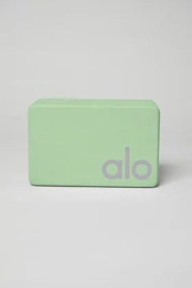 Uplifting Yoga Block - Honeydew/Silver