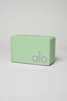 Uplifting Yoga Block – Honeydew/Silver