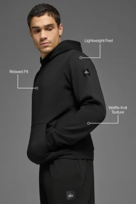 Waffle Lounge Hoodie – Black