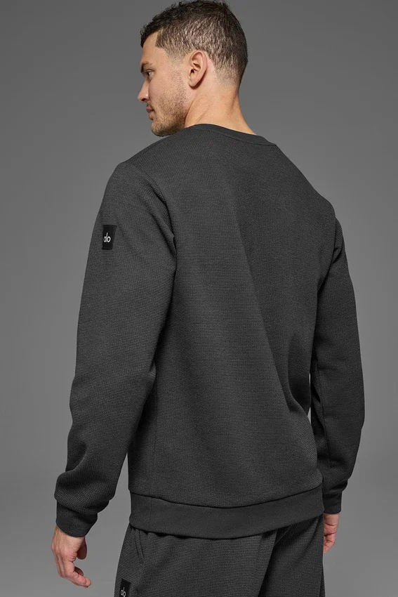 Waffle Lounge Long Sleeve Crew - Anthracite