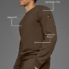 Waffle Lounge Long Sleeve Crew - Espresso