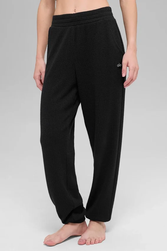 Waffle Weekend Escape Jogger - Black