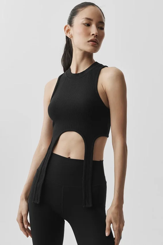 Wellness Rib Flaunt Tank - Black