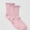 Women's Lettuce Edge Sock - Vintage Pink