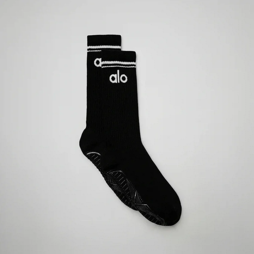 Women's Throwback Barre Sock - Black/White