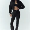 Wool Blend Bunny Slope Jacket - Black