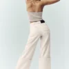 Wool Blend Nightcap Wide Leg Pant - Cafe Au Lait