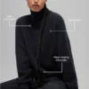 Wool Cashmere Cropped New Class Turtleneck Sweater - Black