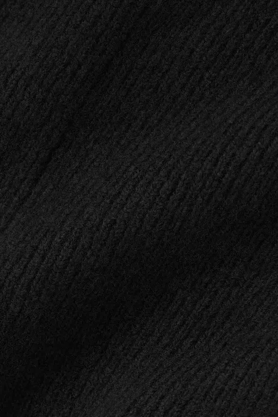 Wool Cashmere Ribbed Noble Crewneck Sweater - Black