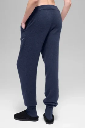 Wool Cashmere High-Waist New Class Jogger – Navy