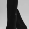 Wool Cashmere High-Waist New Class Wide Leg Pant - Black