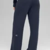 Wool Cashmere High-Waist New Class Wide Leg Pant - Navy