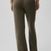 Wool Cashmere High-Waist New Class Wide Leg Pant - Olive Tree