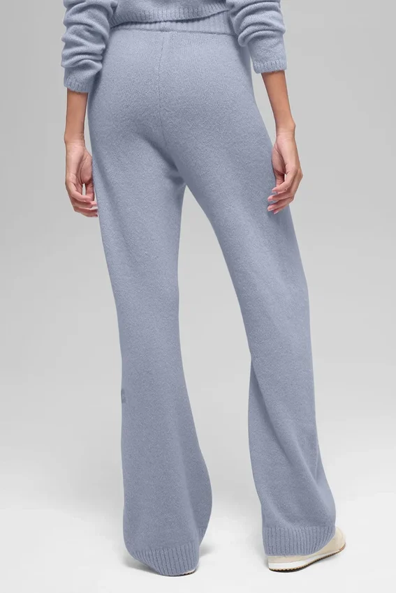 Wool Cashmere High-Waist New Class Wide Leg Pant - Winter Frost