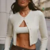 Wool Cashmere New Class Cropped Cardigan - Ivory