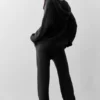 Wool Cashmere New Class Full Zip Hoodie - Black