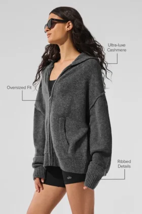 Wool Cashmere New Class Full Zip Hoodie – Platinum Grey