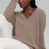 Wool Cashmere New Class Oversized V-Neck Sweater - Chai Latte