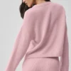 Wool Cashmere New Class Tie Cardigan - Vintage Pink